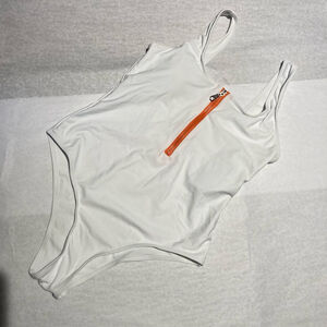 Women's Unbranded White One Piece Swimsuit Size M